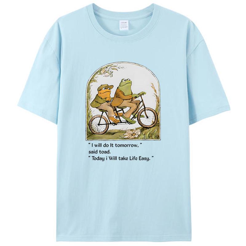 Frog And Toad Shirts I Will Do It Tomorrow Vintage Men's T Shirt Women Clothing Classic Tee Graphic T-Shirt Funny Tops