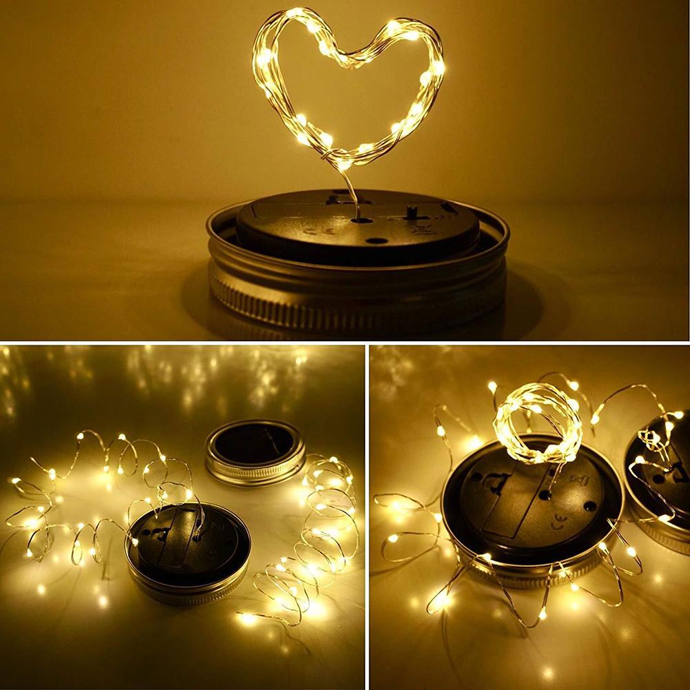 10/20LED Solar Fairy String Light Mason Jar Garden Outdoor Wedding Party Decor