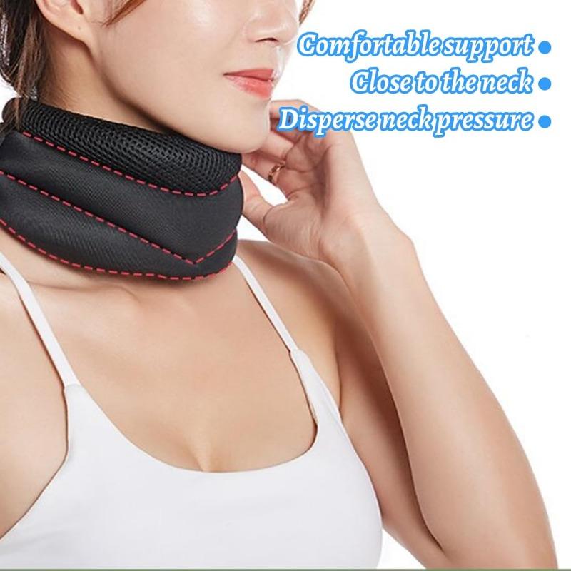 Měkká nastavitelná podpora krku 40 cm - Ergonomický pěnový límec, prodyšný a pohodlný, límec pro každý den, do kanceláře, na cestování a na spaní - Unisex černý