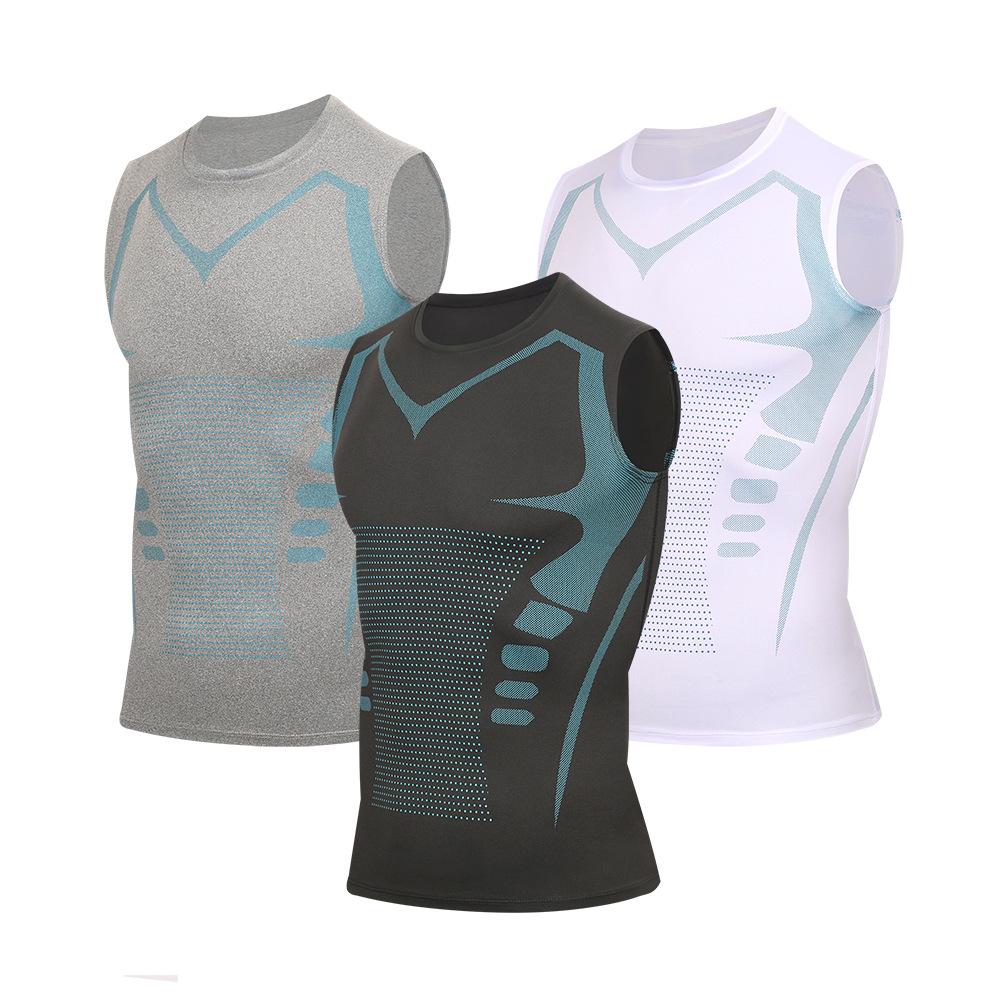 Trendy Sports Vest Men's Fitness Quick Drying Breathable Slim Sleeveless Tight Training Elastic Slim Fit Tops L-XXL