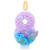 Number Shaped Birthday Candle 0-9 Glitter Design with Decorative Elements for Cake Decoration and Party Supplies Suitable for Baking Events