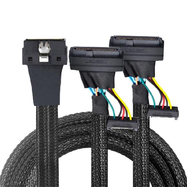 NVME PCIe SSDs Cable SFF 8654 8I to 2x SFF 8639 Adapter PCIE Slimline SASs All inclusives Cable with Secure Connection
