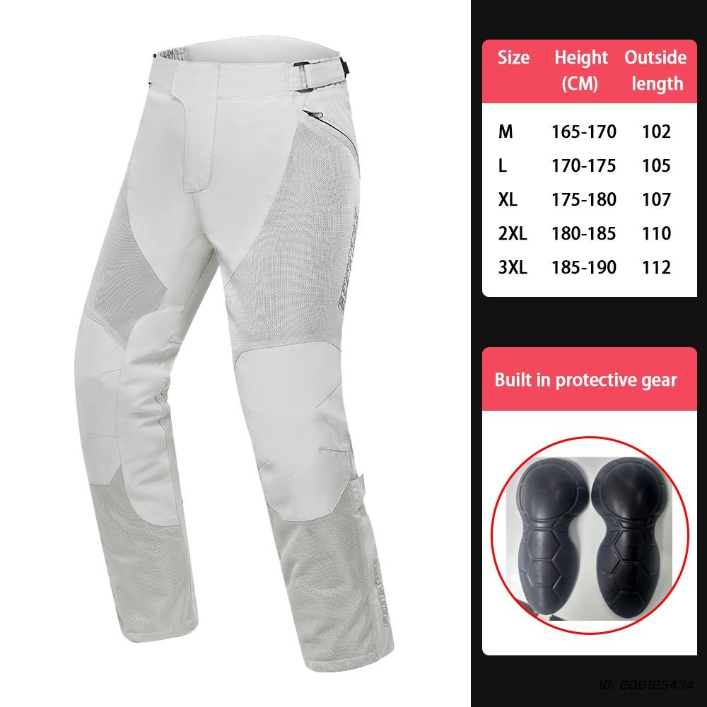Summer Motorcycle Pant Men Mesh Lightweight Breathable Outdoor Motorbike Riding Pants With Protective Gear Motocross Pants M-3XL
