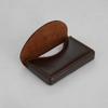 Leather & Stainless Steel Business Card Holder - Half Round Design 03