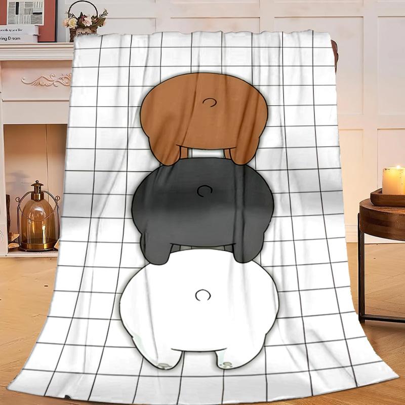 1PC Nightly Friends Bears Adventure Flannel Blanket Gift, Suitable for Both Men And Women, Soft Ideal for Beds And Sofa, Birthday Or Christmas Gift