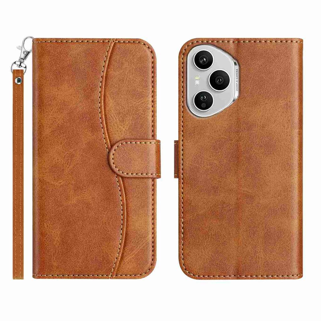 Stand Case for Honor 400 Pro 5G (Global)G PU Leather Wallet Phone Cover S Shape Stitching Design with Strap