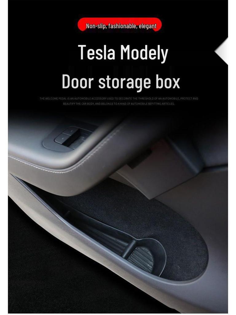 Tesla Model Y & Refreshed Y Waterproof Door Slot Armrest Storage Box Mat
