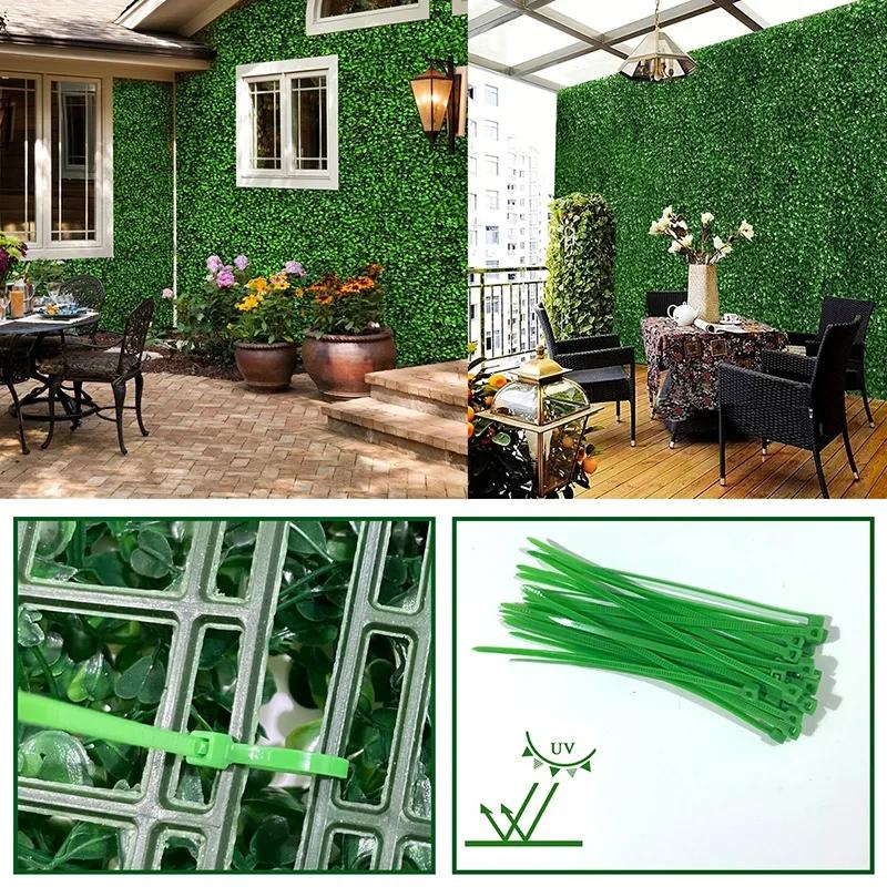 25*25cm Pereți cu Plante Artificiale Frunziș Gard Viu Covor cu Iarbă Panouri cu Verdeață Gard Simulare Peisaj Plastic Gazon Plante Verzi