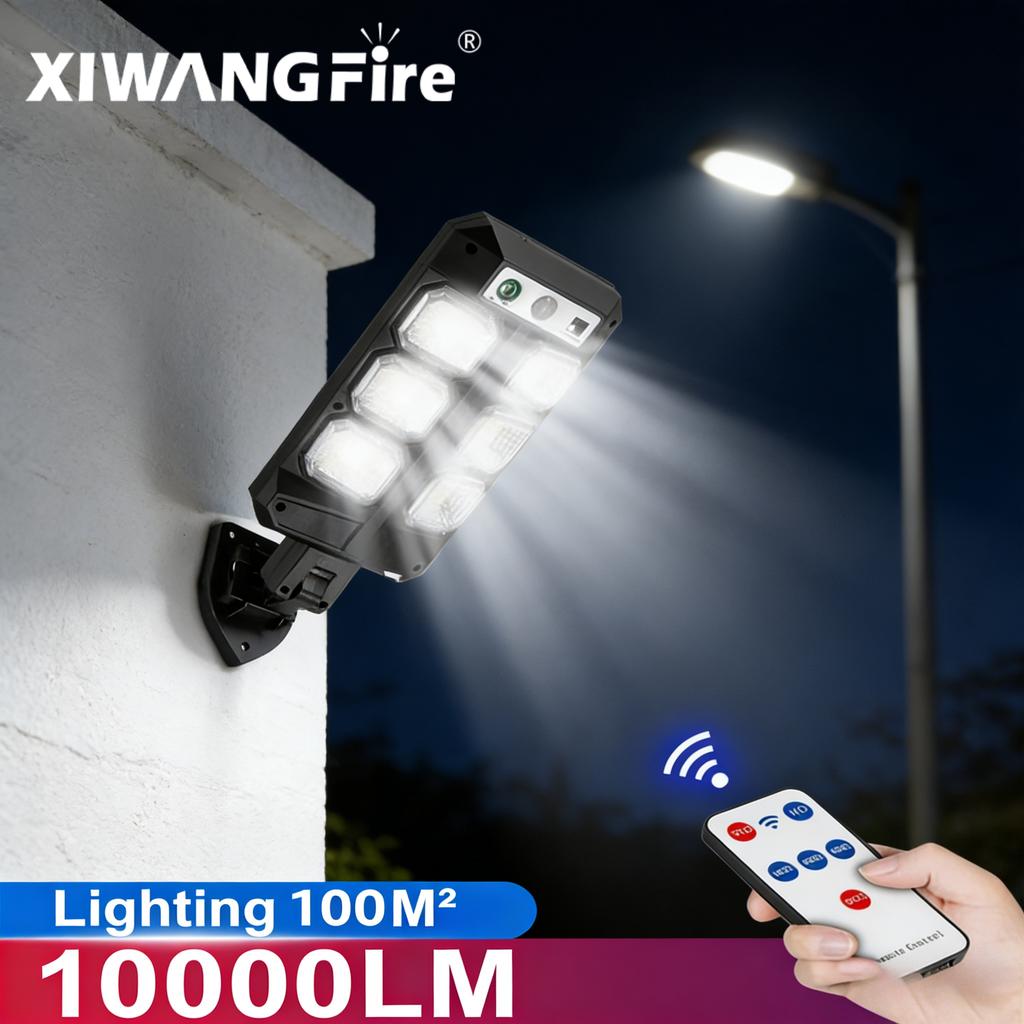 Outdoor Solar Street Lights, Waterproof Motion Sensor LED Lamp with 3 Lighting Modes Spotlight for Garden Path Security Lantern