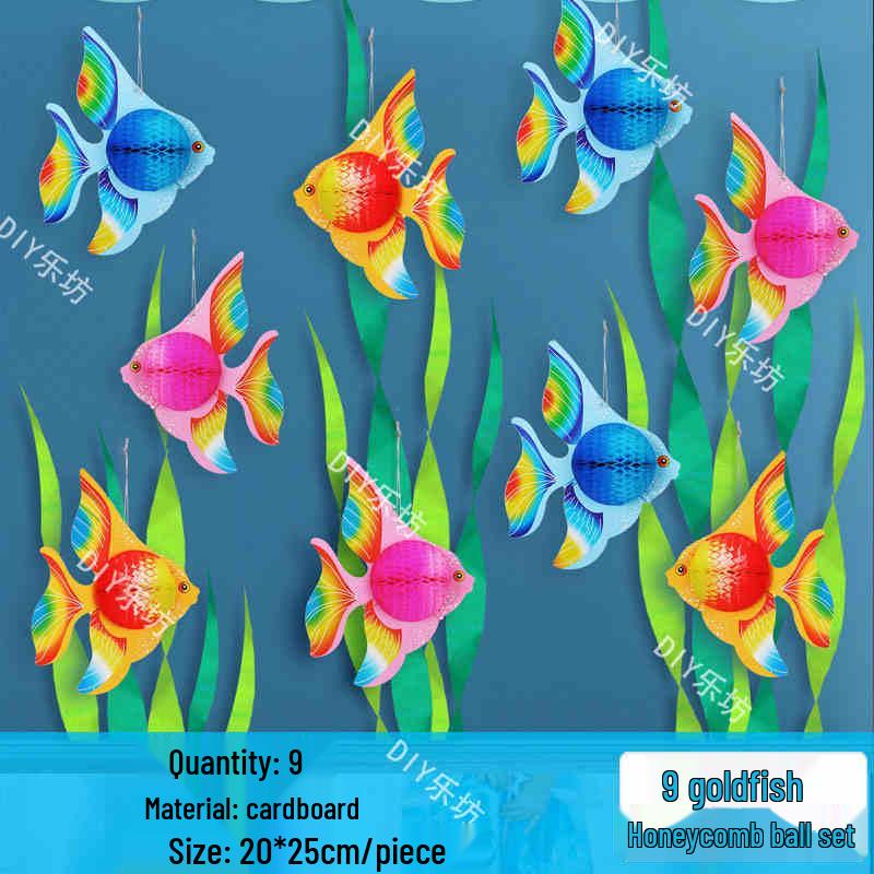 Blue Ocean Sky Tassel Ribbon Flag - Western Summer Theme Crepe Decoration