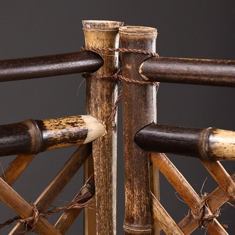 Bamboos Fairys Garden Fence Miniature Fairys Garden Accessories Wooden Decorative Picket Fence for Dollhouses Accessories