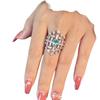 Bright Retro Light Luxury Zircon Green Zirconium Ring Female Tide Niche Design High-End Index Finger