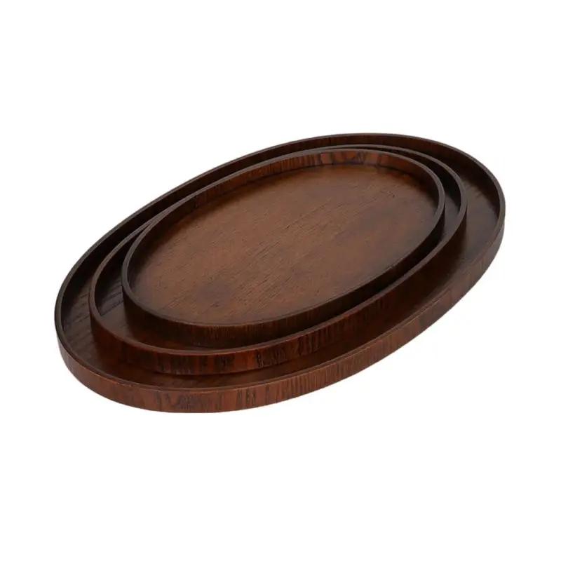 Ovale Serviertabletts, Geschirr, Dessert, Tee, Untertasse, Untersetzer, Kaffee-Untersetzer, Holzteller, Aufbewahrung, Lebensmittel-Display, Home Hotel Decor