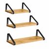 Półki Ścienne Loft 3 Szt Wiszące Dąb Czarny Metal Do Salonu 40X12X11 Begryf