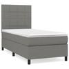 VidaXL Lit à sommier tapissier avec matelas Gris foncé 100x200cm Tissu - Modèle 3141754