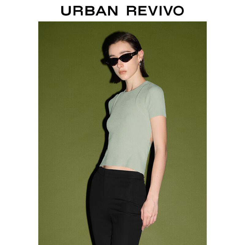 UR Women's Slim-Fit Back Cutout Short-Sleeve Knit Top