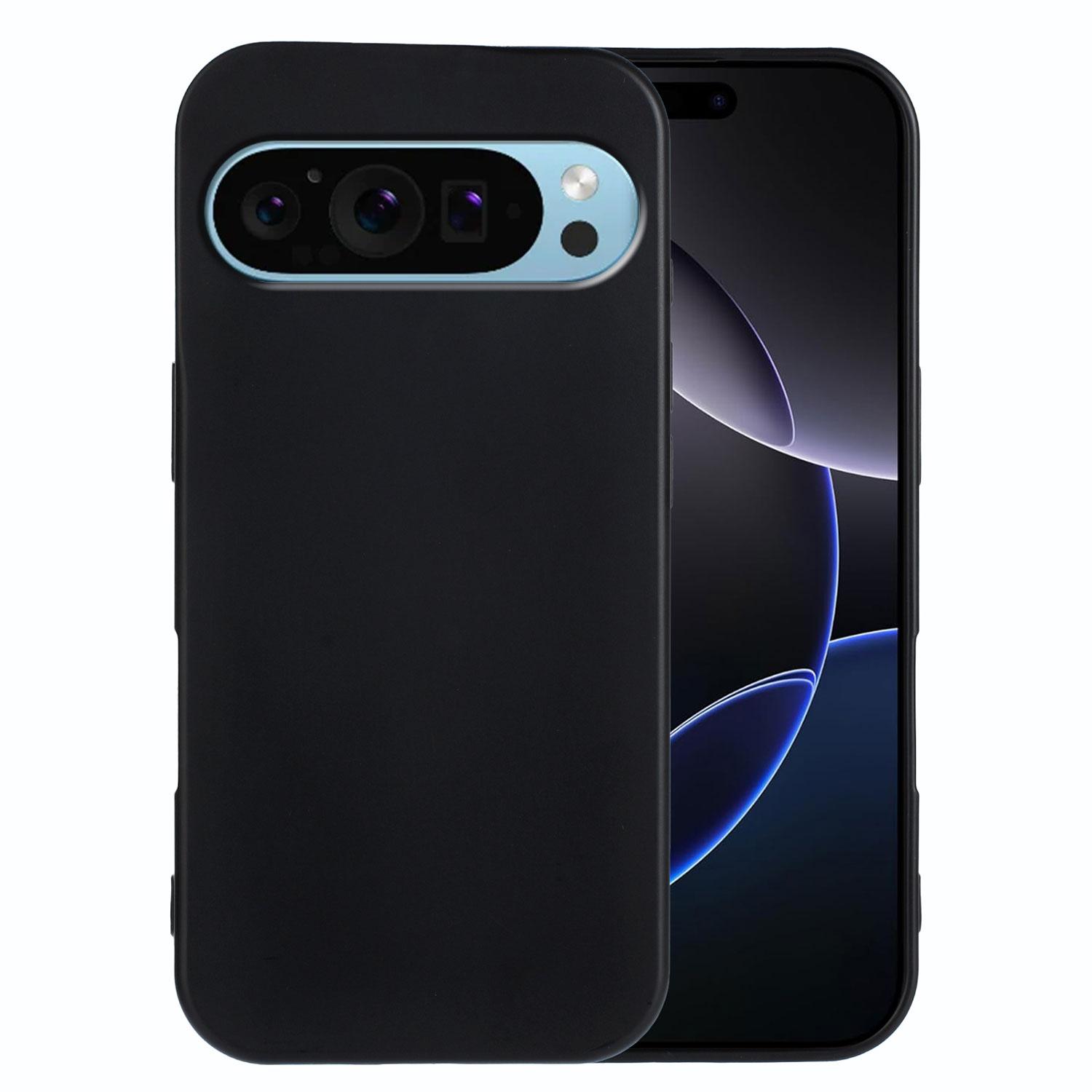 

For Google Pixel 10 Pro/Google Pixel 10/Google Pixel 9 Pro/Google Pixel 9 TPU Case Soft Matte Anti-fingerprint Phone Back Cover Black
