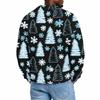 Men's Neck Knit Sweater with Christmas Print for Fall Winter Holiday