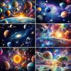 Space Galaxy Planets Backdrop Solar System Nebula Astronaut Starry Party Decoration Background Kids Photography Supplies Banner