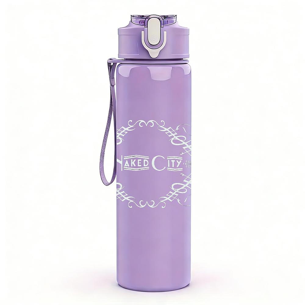 1PC Blank Faded White Minimalist Texture Print 750ml Portable Sports Water Bottle Leakproof Gym Outdoor Travel Drink Cup