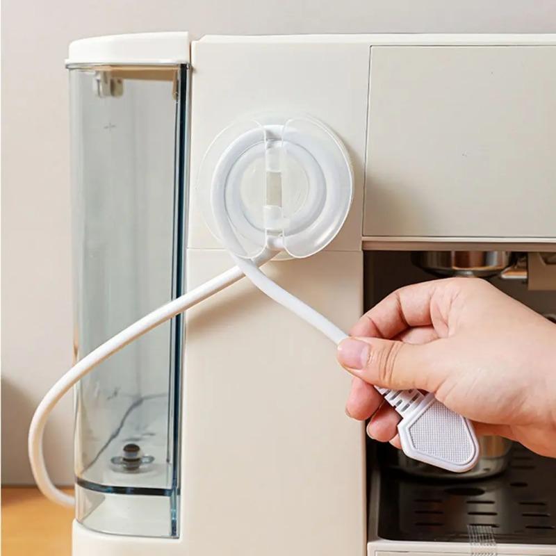 1pcs Wear Resistant Cord Organizer Self Adhesive Hook Round Storage Case Wire Management Transparent Wire Fixing Clip Desk