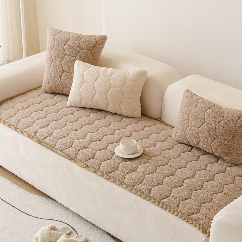Autumn And Winter Sofa Cover Fabric Solid Anti Slip One-Piece Laying Straight Row Sofa Cushion Cover Skin Friendly And Versatile