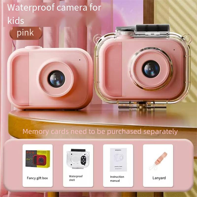 Waterproof children s camera HD digital photography video games Student travel Holiday gifts Toy mini camera розовый