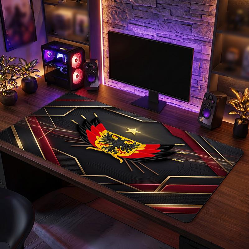 Belgium Football Crest Mouse Pad, Extended Non Slip Rubber Desk Mat for Gaming Office Laptop Fan Gift
