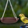 Hanging Bird Feeder Outdoor Hummingbird Feeders Faux Leather Feeding Tray Metal Mesh Attracting Wild Birds Square Platform