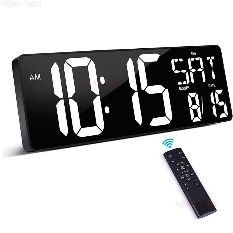Multifunctional Large Digital Wall Clock 16.5 Inch LED Large Display Count Timer Home Office Classroom USB Power Alarm Clock