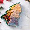 Christmas Candy Tray Serving Tray with Lid Christmas Cookie Boxes for Treats Nuts Fruit Popcorn Dip Dessert Party Table