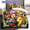 Juego de Ropa de Cama con Estampado de Dibujos Animados Colcha Funda de Colcha Funda de Almohada Decoración del Hogar Regalo de Cumpleaños (1 * funda nórdica + 2 * fundas de almohada, sin núcleo)