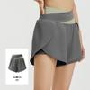 Women's High-Waist Quick-Dry Colorblock Yoga Shorts with Side Pockets
