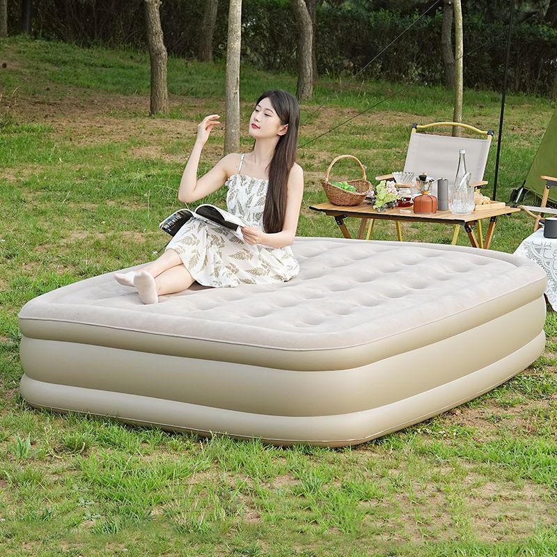 Dual-Use Self-Inflating Air Mattress for Home & Outdoor Camping