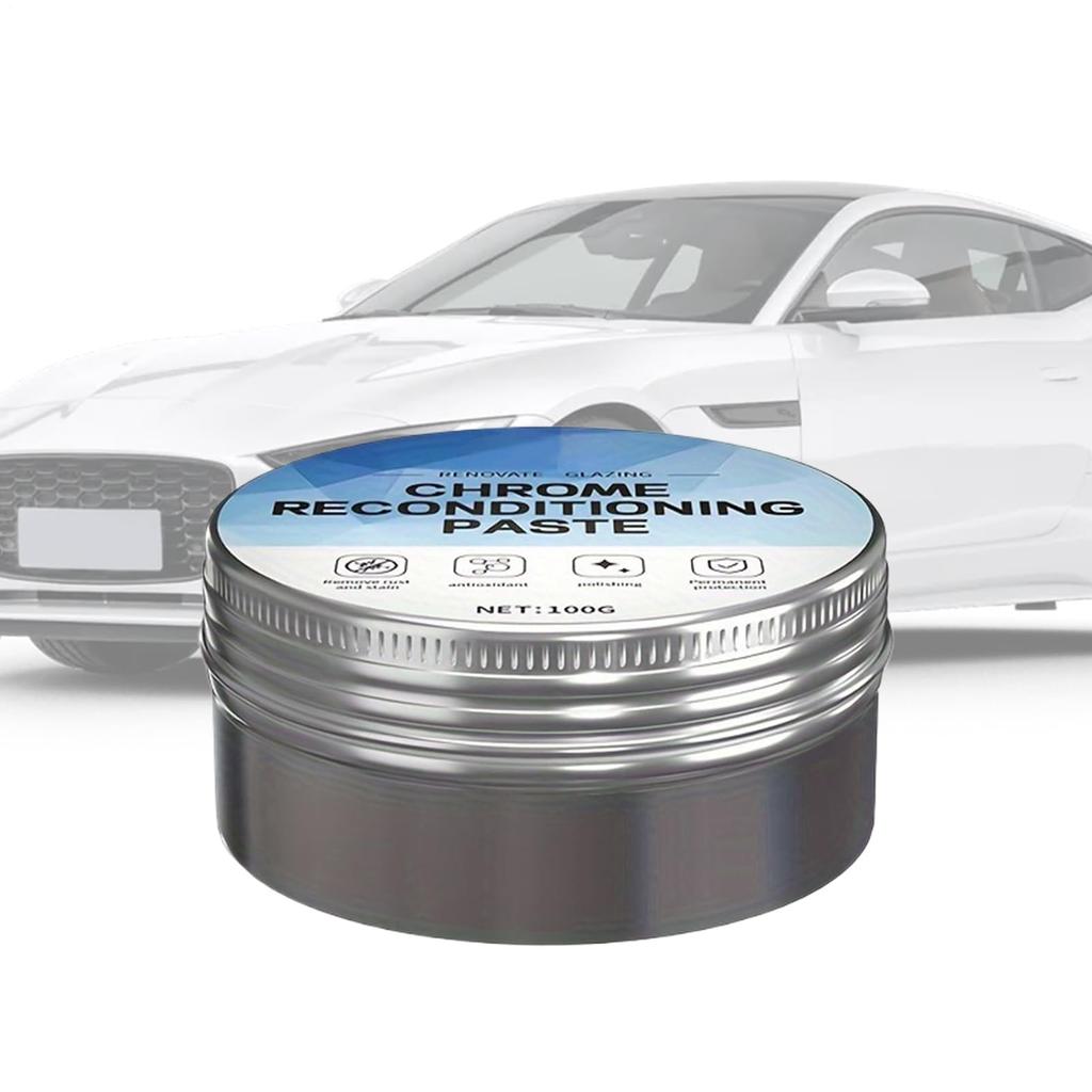 Chrome Polish, Chrome Plated Restoration Polish, Antioxidant + Mirror Polished Reproduction, 3.5 Oz (100