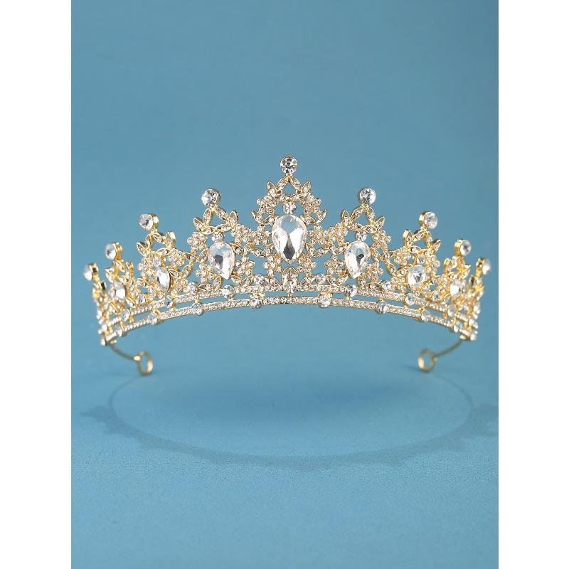 Корона невесты Головной убор Барокко Стразы Корона Аксессуар для волос Свадебное платье Вечернее платье Аксессуары принцессы
