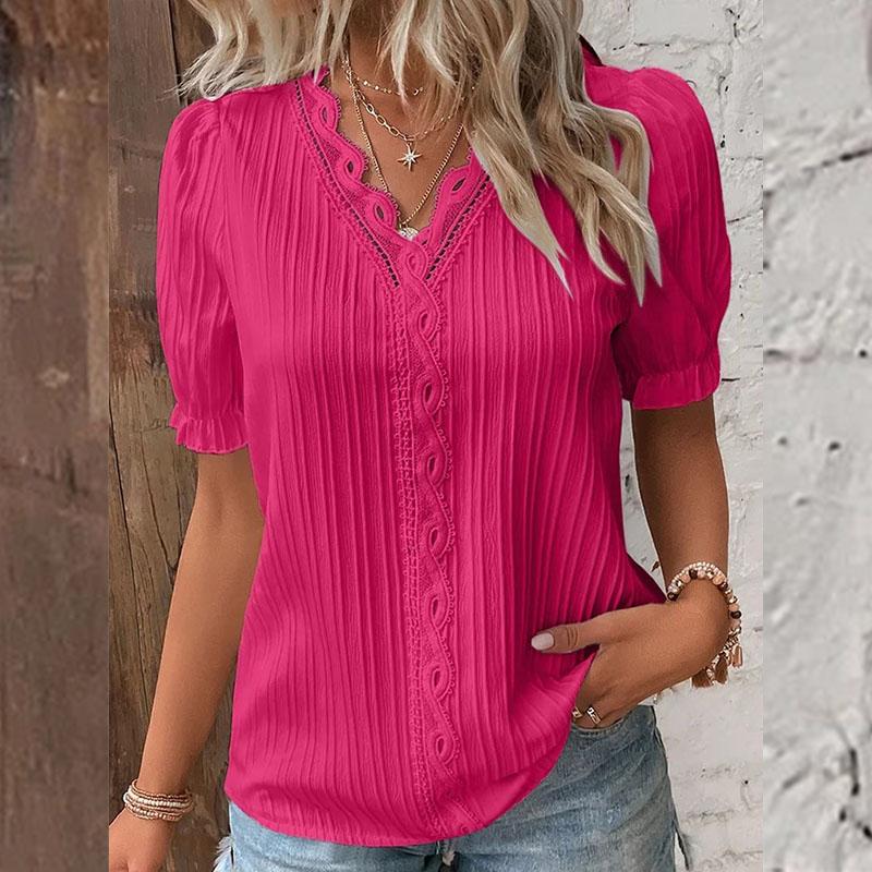 Summer Women T-shirt Fashion Hollow Out Short Sleeve Women Shirts Tops