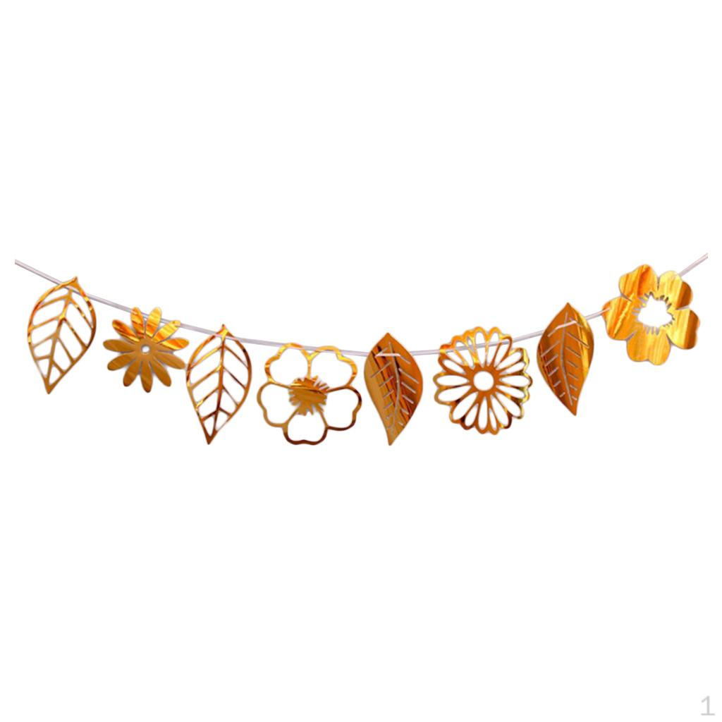 Leaves Flower Banner Bunting Garland For Festivity Home Party Ornaments