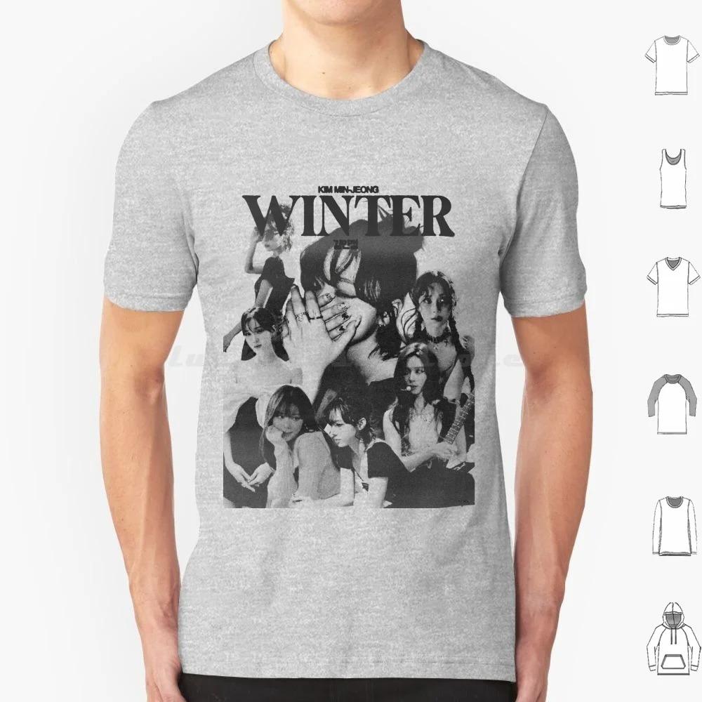 2026 Vintage Style Winter From Aespa Retro K-Pop Idol Design T Shirt Big Size Cotton Korean Kpop Japan Anime Aespa Winter