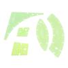 5pcs Transparent Green Quilt Cutting Templates Multi Functional DIY Quilting Ruler Kit  For Crafting