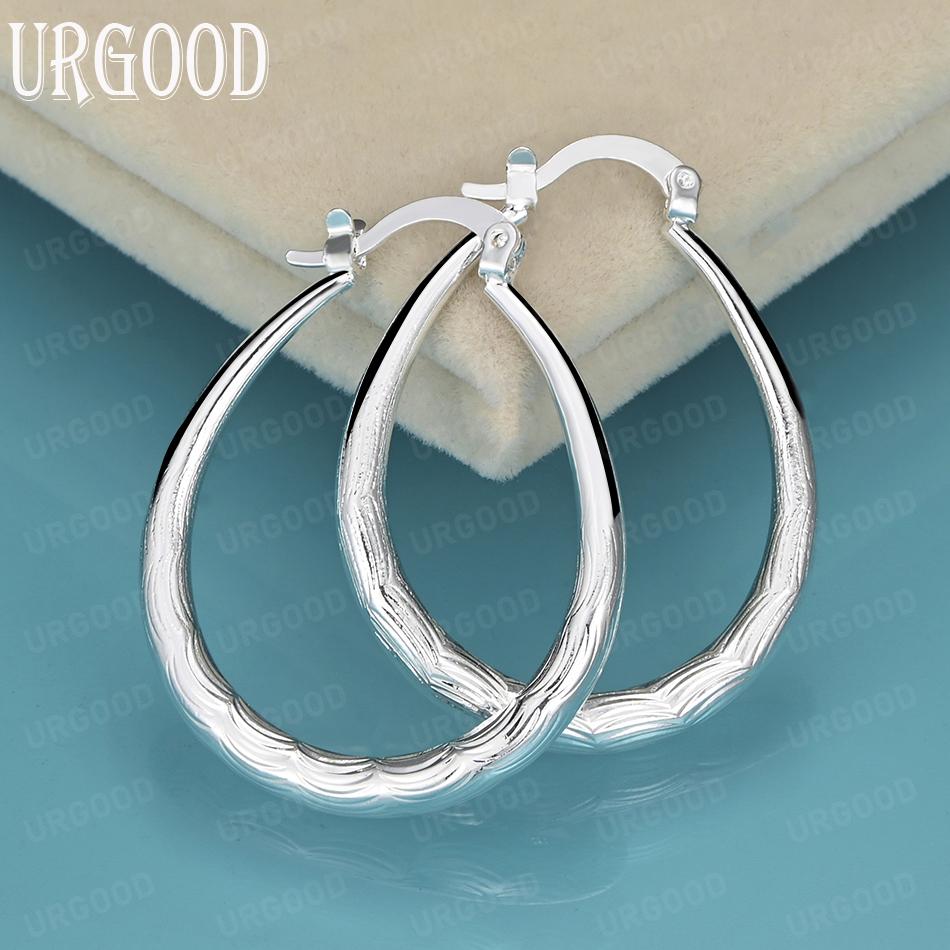 925 Sterling Silver Fashion U-Shaped Pattern Pierced Earrings Wedding Jewelry