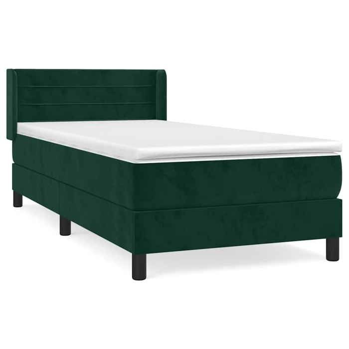 Sommier à lattes et matelas - Maison Exclusive - Velours vert foncé - 80x200 cm - Tête de lit réglable