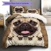 Bulldog Pattern Bedding Quilt Set Quilt Cover Pillowcase Home Decoration Gift (1 * duvet cover + 2 * pillowcase, without core)