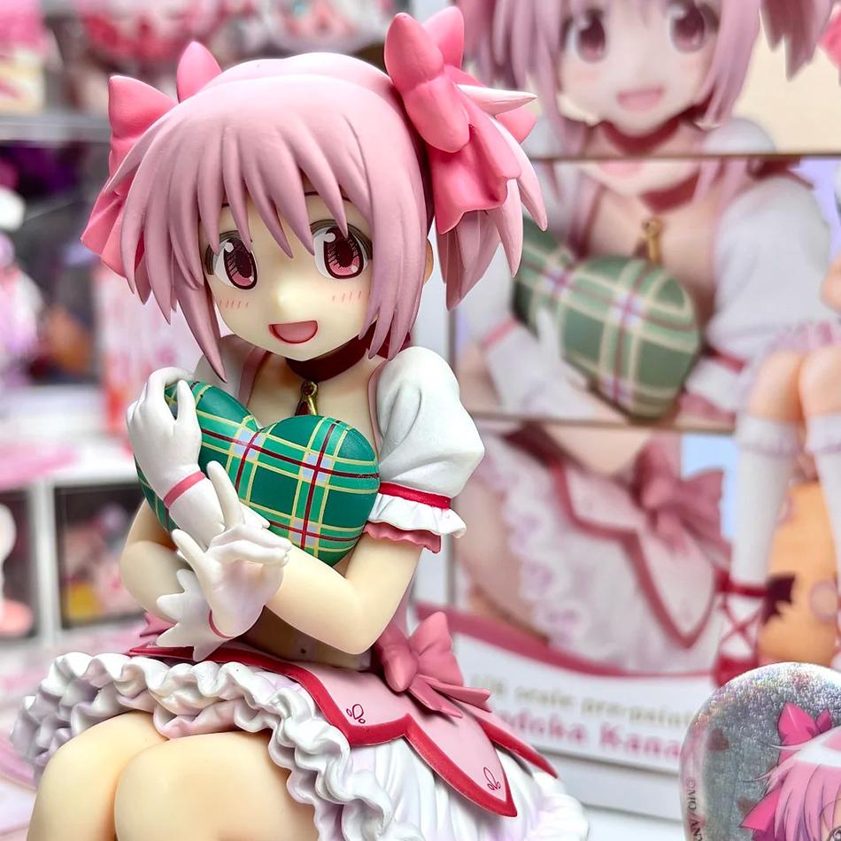 Original Madoka Kaname Action Figure Toy Anime Valentine's Day Collection Puella Magi Madoka Magica Magic Girl PVC Anime Doll