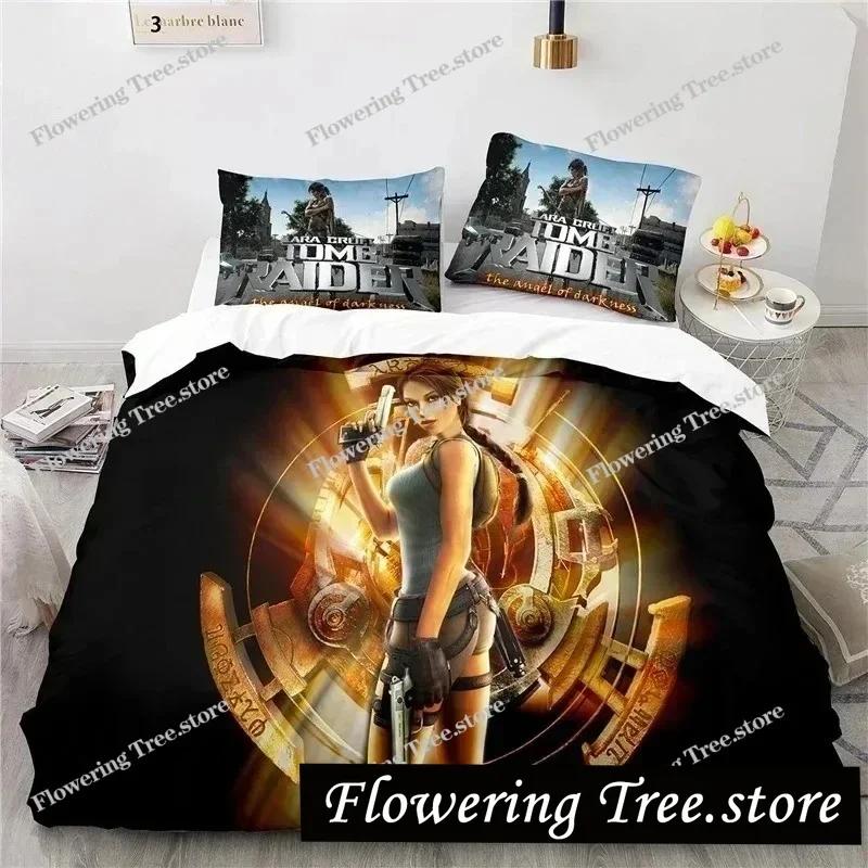 3D Print Game Tomb Raider Bedding Set Boys Girls Twin Queen Size Duvet Cover Pillowcase Bed Kids Adult Home Textile