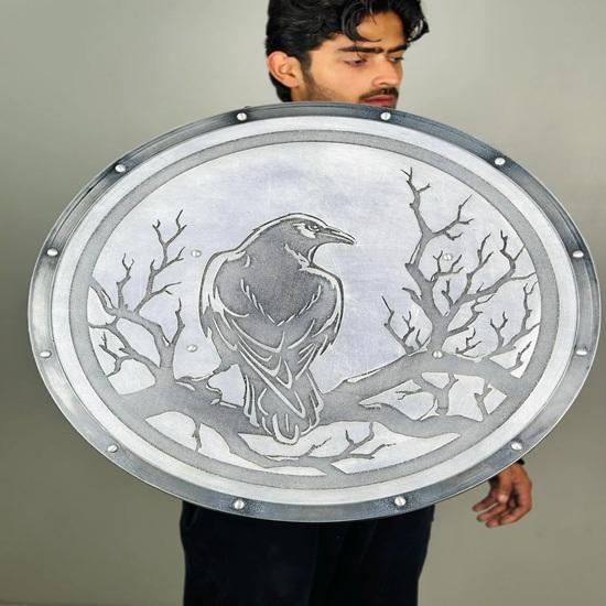60.96 Cm Eivor Raven Wooden Shield Authentic Raven Battleworn Norse Mythology Valhalla Viking Shield Medieval Warrior Shield Gift