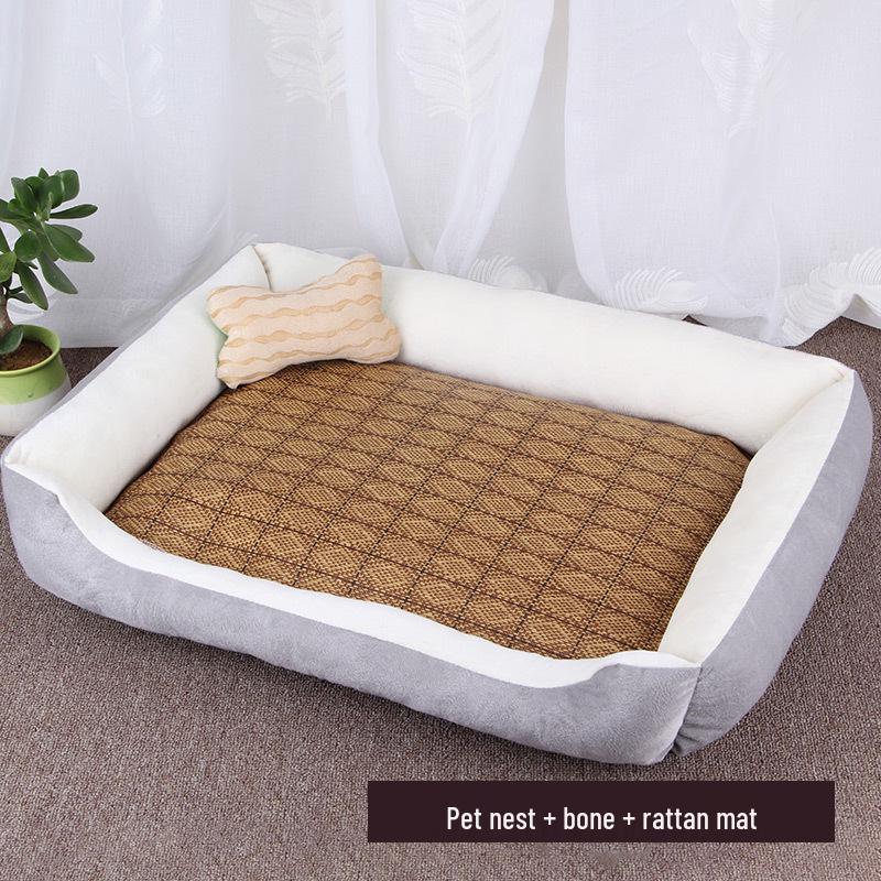 Warm Dog Bed: Cozy Spot for Small, Medium & Large Breeds - Pet Nest & Mat
