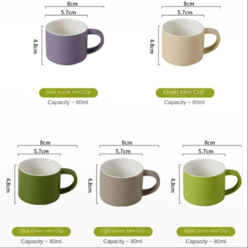 5pcs/set Ceramic Coffee Mugs with Box Small Tea Cups Office Pottery Cups Set Drinking Water Teacup Festival Party Friends Gifts