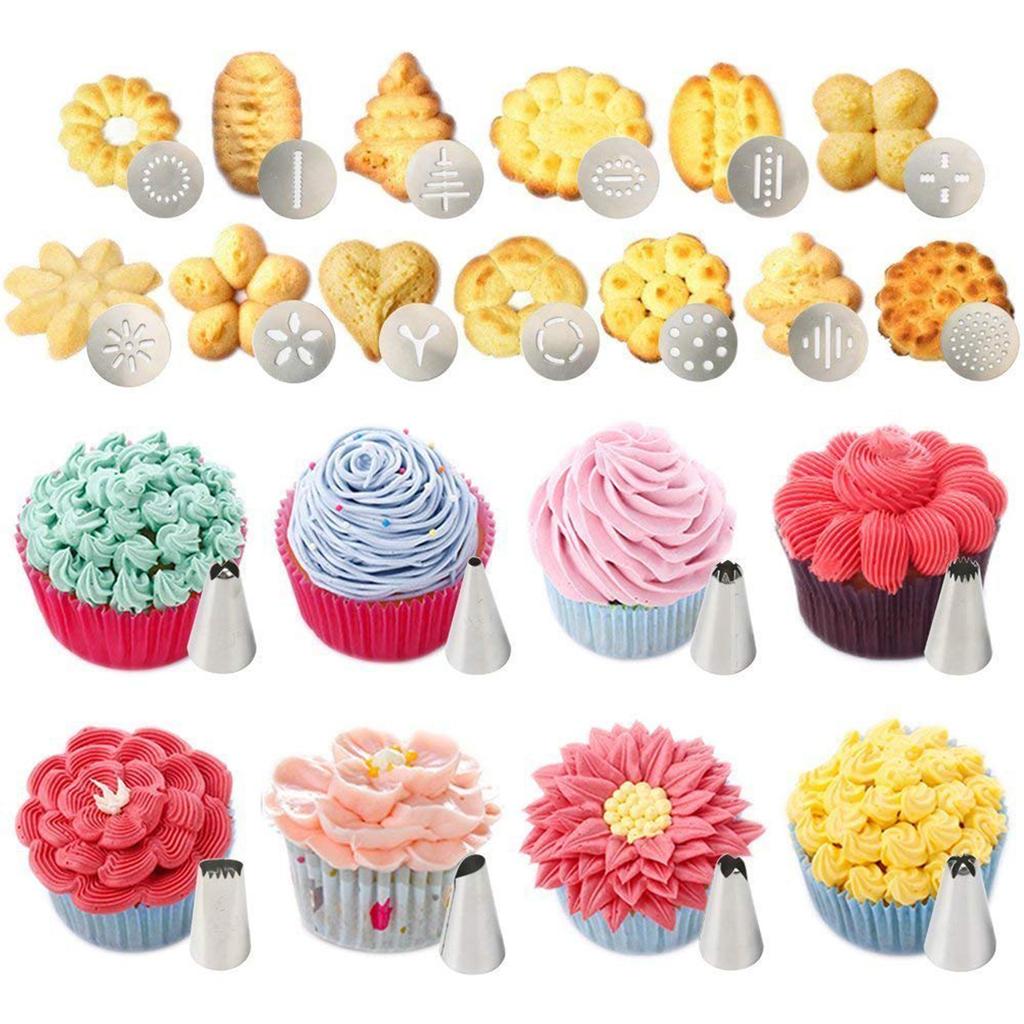 Stainless Steel Cookies Press Kit Included 7 Pipe Nozzle And 13 Cake Decoration Mould