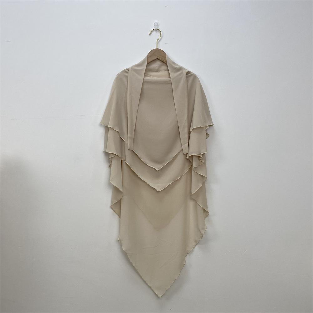 Pañuelo de Chifón de Doble Capa de Color Sólido - Estilo Medio Oriente, Dubái, Turquía (Grande, 2305)